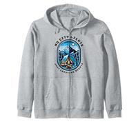 No City Lights Just Campfire Nights Camping Scene Outdoors Zip Hoodie