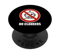 No Clankers Anti AI Slop Robot Stop Artificial Intelligence PopSockets Adhesive PopGrip