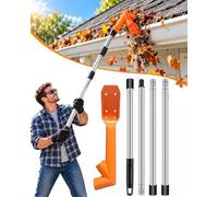 No-Climb Gutter Cleaning Tool from the Ground, 45° & 120° Multi-Angle | Ground Level Gutter Cleaner, Gutter Leaf Clean, Universal Hose & Pole Fit for Safe Roof Leaves, Muck and Debris Removal