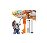 No-Climb Gutter Cleaning Tool from the Ground, 45° & 120° Multi-Angle | Ground Level Gutter Cleaner, Gutter Leaf Clean, Universal Hose & Pole Fit for Safe Roof Leaves, Muck and Roof Debris Removal