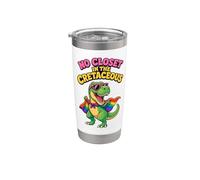No Closet in The Cretaceous Rainbow-Caped T-Rex Stainless Steel Insulated Tumbler