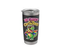 No Closet in The Cretaceous Rainbow-Caped T-Rex Stainless Steel Insulated Tumbler