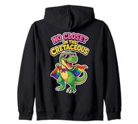No Closet In The Cretaceous Rainbow-caped T-Rex Zip Hoodie