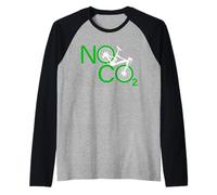 No CO2 Bike Riding Against Climate Change No Emissions MTB Raglan Baseball Tee