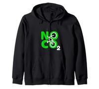No CO2 Ecology Think Green Eco Biker Save The Planet Quote Zip Hoodie