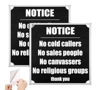 No Cold Caller Sign for Front Door, Self Adhesive No Soliciting Sign