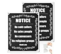 No Cold Caller Sign for Front Door, Self Adhesive No Soliciting Sign
