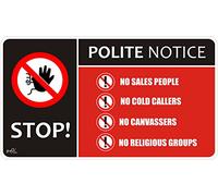 No Cold Calling Door/Window/Letterbox Safety Signs Sticker Self Adhesive 140mm x 80mm cc1