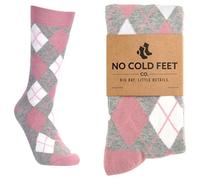 No Cold Feet Fun Colorful Novelty Socks for Men for Dress Casual Formal Groomsmen Wedding, Dusty Rose and Grey Argyle, 6.5-13 UK