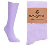 No Cold Feet Fun Colorful Novelty Socks for Men for Dress Casual Formal Groomsmen Wedding, Solid Lilac, 6.5-13 UK