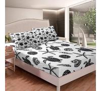 ((No Comforter)) Greneric Sea Turtle Fitted Sheet & Pillow Sham Set Hawaiian 3 Piece Bedding Decor Set Tortoise Reptile Fitted Bed Sheets Starfish Ocean Animal Underwa