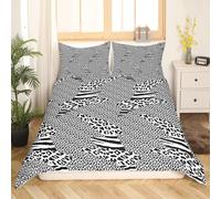 ((No Comforter)) Snow Leopard Print Duvet Cover Set Double Zebra Tiger Bedding Set Stripes Safari Animal Skin Print Comforter Cover Cheetah Spots Printed 3 Pieces Exot