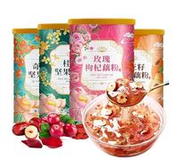 No-cook lotus root powder, 500g/can, rose, osmanthus, nuts, chia seeds 4 flavors, fruit lotus root powder, canned, convenient instant food, desserts, snacks, brewed and ready to eat (nuts,1 can)