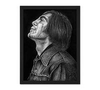 No Country Old Men Anton Chigurh Wayne Maguire Artwork Framed Wall Art Print 18X24 Inch