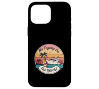 No Crying on the Yacht Retro Sunset Design Case for iPhone 16 Pro Max