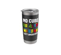 No Cube Left Unsolved Competitive Speed Cubing Puzzle Stainless Steel Insulated Tumbler