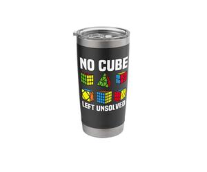 No Cube Left Unsolved Competitive Speed Cubing Puzzle Stainless Steel Insulated Tumbler