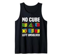 No Cube Left Unsolved Competitive Speed Cubing Puzzle Tank Top