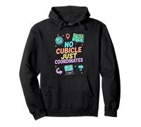 No Cubicle Just Coordinates Travel Freedom Design Pullover Hoodie