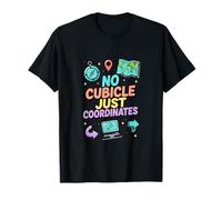 No Cubicle Just Coordinates Travel Freedom Design T-Shirt