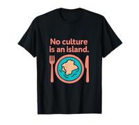 No Culture is an Island Diversity Print Design T-Shirt
