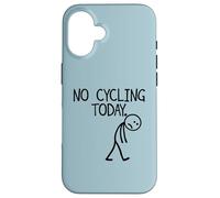 No Cycling Today Funny Bike Stick Figure Case for iPhone 16