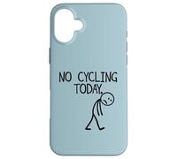 No Cycling Today Funny Bike Stick Figure Case for iPhone 16 Plus