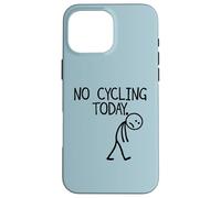 No Cycling Today Funny Bike Stick Figure Case for iPhone 16 Pro Max