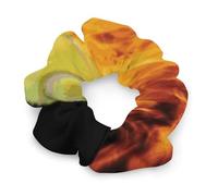 No Damage Scrunchies Elastics Hair Bands Burning Tennis Pictures Soft Hair Ties for Women Men All Day Comfort All Hair Types