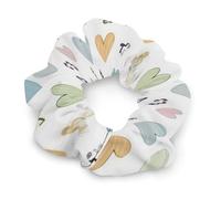 No Damage Scrunchies Elastics Hair Bands Contains Many Hearts Soft Hair Ties for Women Men All Day Comfort All Hair Types