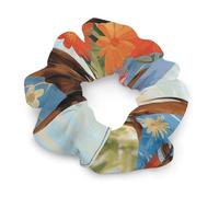 No Damage Scrunchies Elastics Hair Bands Dachshund Tropical Painting Art Soft Hair Ties for Women Men All Day Comfort All Hair Types
