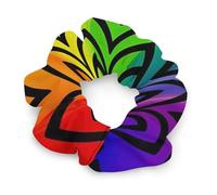 No Damage Scrunchies Elastics Hair Bands Gay Pride Rainbow Pattern Soft Hair Ties for Women Men All Day Comfort All Hair Types