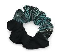 No Damage Scrunchies Elastics Hair Bands Glowing Green Sea Turtle Soft Hair Ties for Women Men All Day Comfort All Hair Types