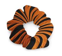 No Damage Scrunchies Elastics Hair Bands Tiger Stripes Orange Soft Hair Ties for Women Men All Day Comfort All Hair Types