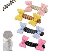 No Damage Soft Elastic Spiral Hair Ties for Women, Pearl Twisted Hair Wire Pony Hair Tie, Colorful Telephone Cord Scrunchies for Ponytails, Ponytail Holders Accessories for Women Girls (Style-B)