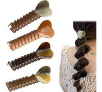 No Damage Soft Elastic Spiral Hair Ties, Twisted Hair Wire Pony Hairwire, Coil Hair Bands for Women & Girls, Comfortable Phone Cord Hair Ties for All Hair Types (4PCS-E)