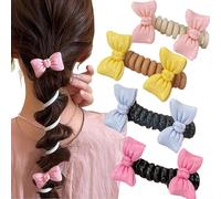 No Damage Soft Elastic Spiral Hair Ties, Twisted Hair Wire Pony Hairwire, Spiral Elastic Hairs Ties, Telephone Scrunchies, Colorful Phone Cord Hairs Bands, For Women & Girls (4pcs-E)