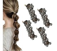 No Damage Soft Elastic Spiral Hair Ties, Twisted Hairs Wire Pony Hairwire, Pearl Twisted Hair Wire Pony Hair Tie, For Everyday Wear Special Occasions (Black)