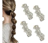 No Damage Soft Elastic Spiral Hair Ties, Twisted Hairs Wire Pony Hairwire, Pearl Twisted Hair Wire Pony Hair Tie, For Everyday Wear Special Occasions (White)