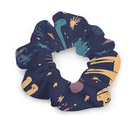 No Damage Soft Polyester Hair Ties Dinosaurs And Stars Colorful Hair Scrunchie for Women Men Hair Accessories Great Gift for Holiday