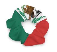 No Damage Soft Polyester Hair Ties Flag Of Mexico Hair Scrunchie for Women Men Hair Accessories Great Gift for Holiday