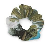 No Damage Soft Polyester Hair Ties Tropical Coconut Trees Beach Hair Scrunchie for Women Men Hair Accessories Great Gift for Holiday