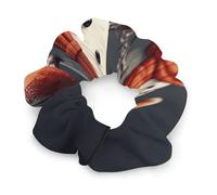 No Damage Soft Polyester Hair Ties Two Snowmen Skiing Together Hair Scrunchie for Women Men Hair Accessories Great Gift for Holiday