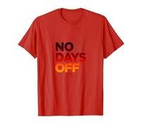 No Days Off Motivational Fitness Workout T-Shirt, Men, Red, S