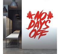 No Days Off - Motivational Home Gym Quote Wall Sticker Decal [XXLarge] [Tomato]