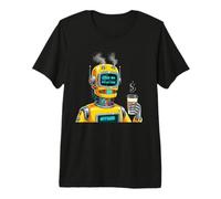 No Days Off Robot Error 404 Rest Not Found Coffee Grind Premium T-Shirt