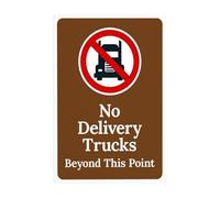 No delivery trucks beyond this point metal warning,caution security poster for road street home busines wall decor safety tin signs 8×12 INCH
