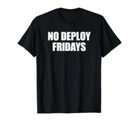 No Deploy Fridays Developer Coder Meme Software Programming Value Graphic T-Shirt, Men, Black, XL