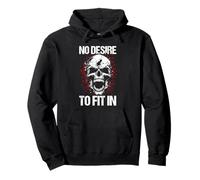 NO DESIRE TO FIT IN Rebel Skull Pullover Hoodie
