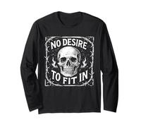No Desire to Fit in Skull Design Alternative Style Long Sleeve T-Shirt